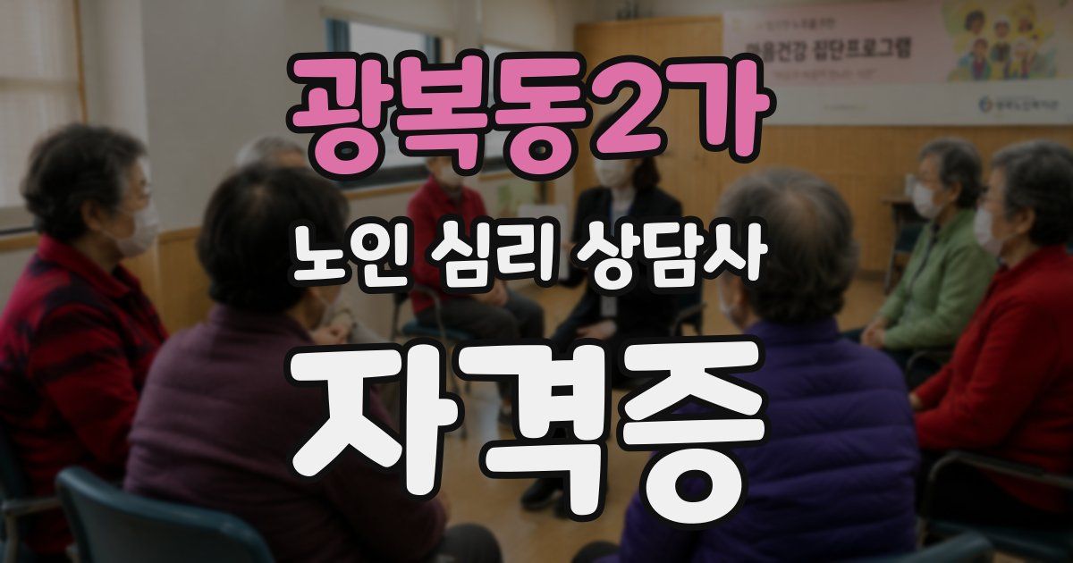 광복동2가 노인 심리 상담사 자격증