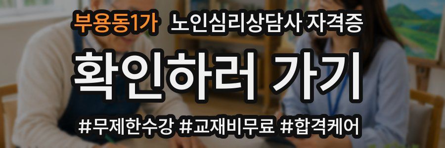 부용동1가 노인 심리 상담사 자격증