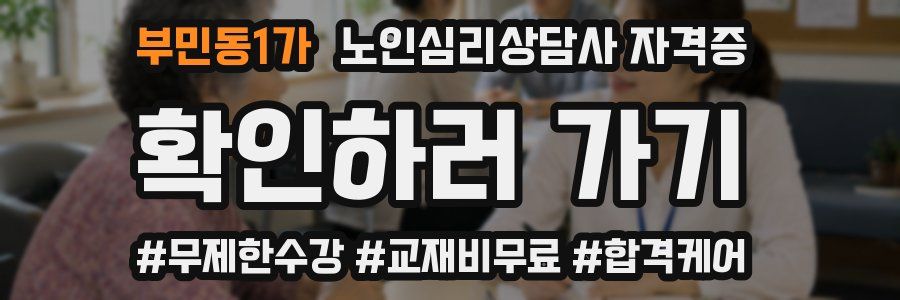 부민동1가 노인 심리 상담사 자격증