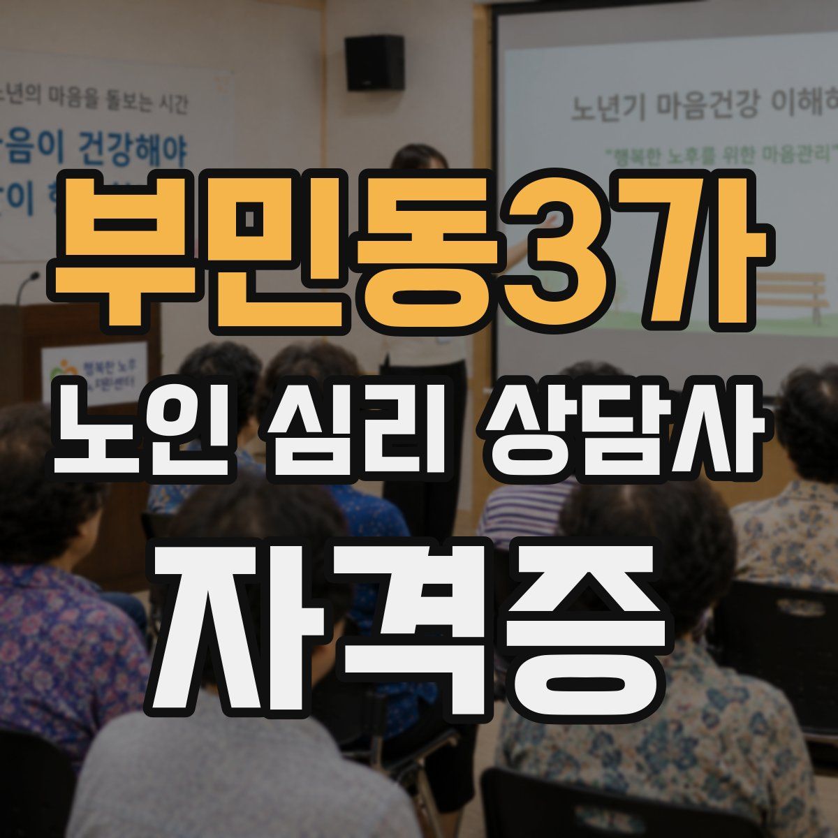 부민동3가 노인 심리 상담사 자격증