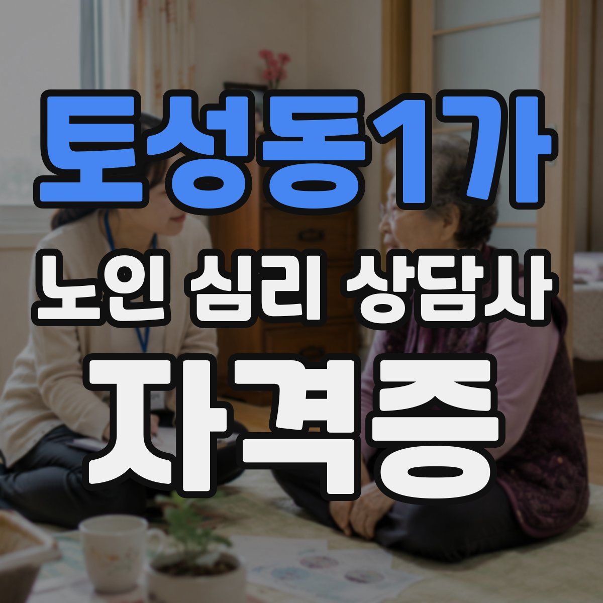 토성동1가 노인 심리 상담사 자격증