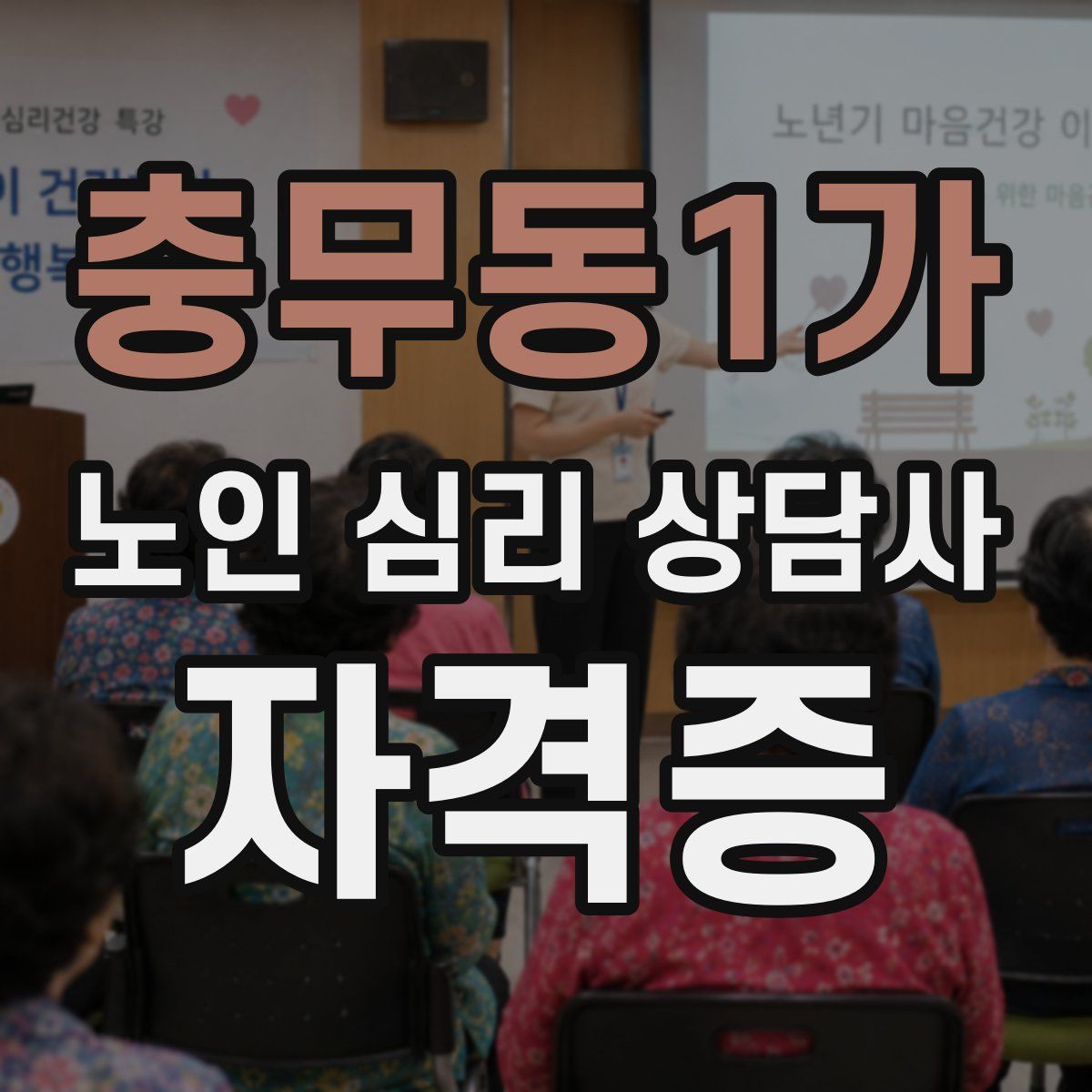 충무동1가 노인 심리 상담사 자격증