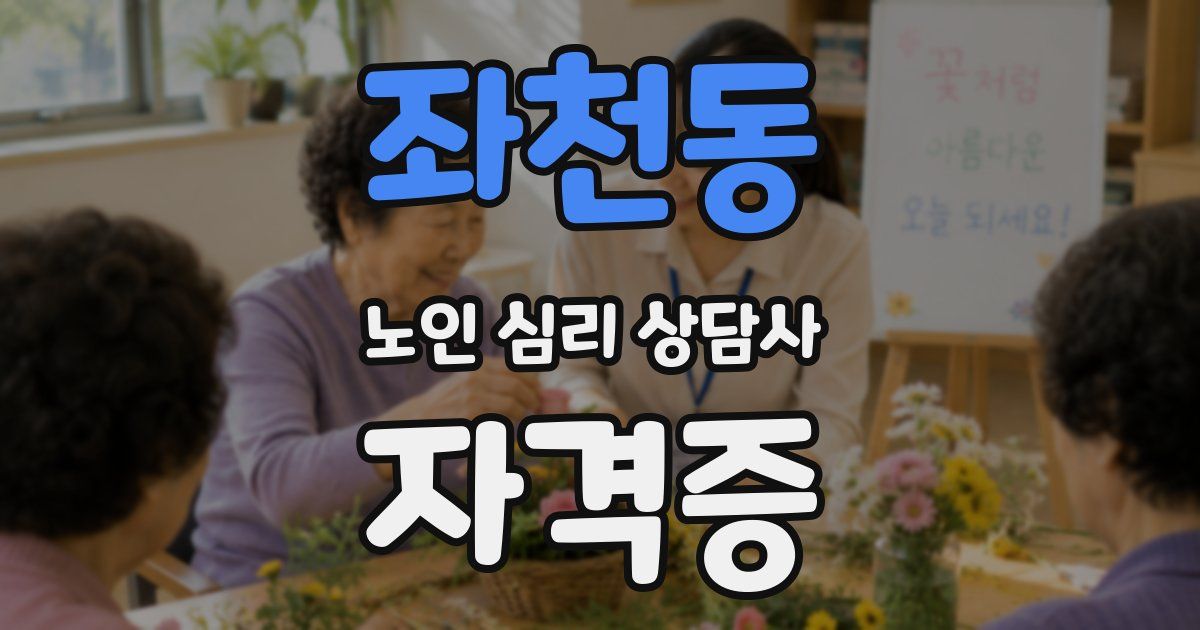 좌천동 노인 심리 상담사 자격증