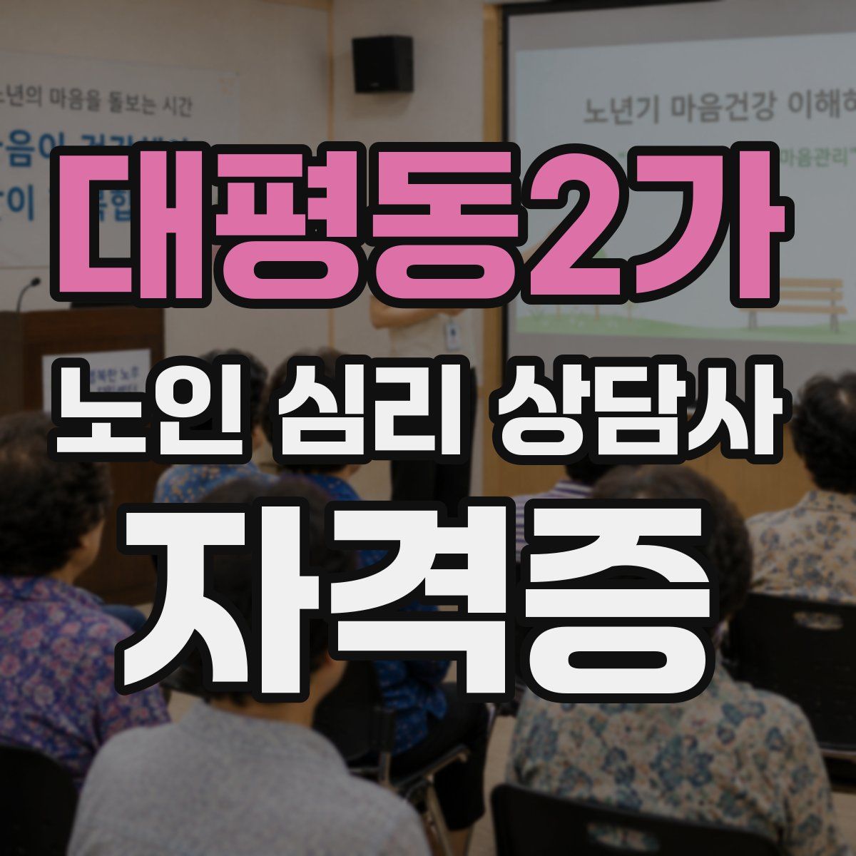 대평동2가 노인 심리 상담사 자격증