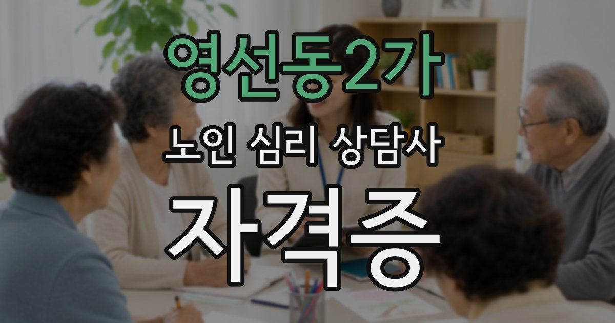 영선동2가 노인 심리 상담사 자격증