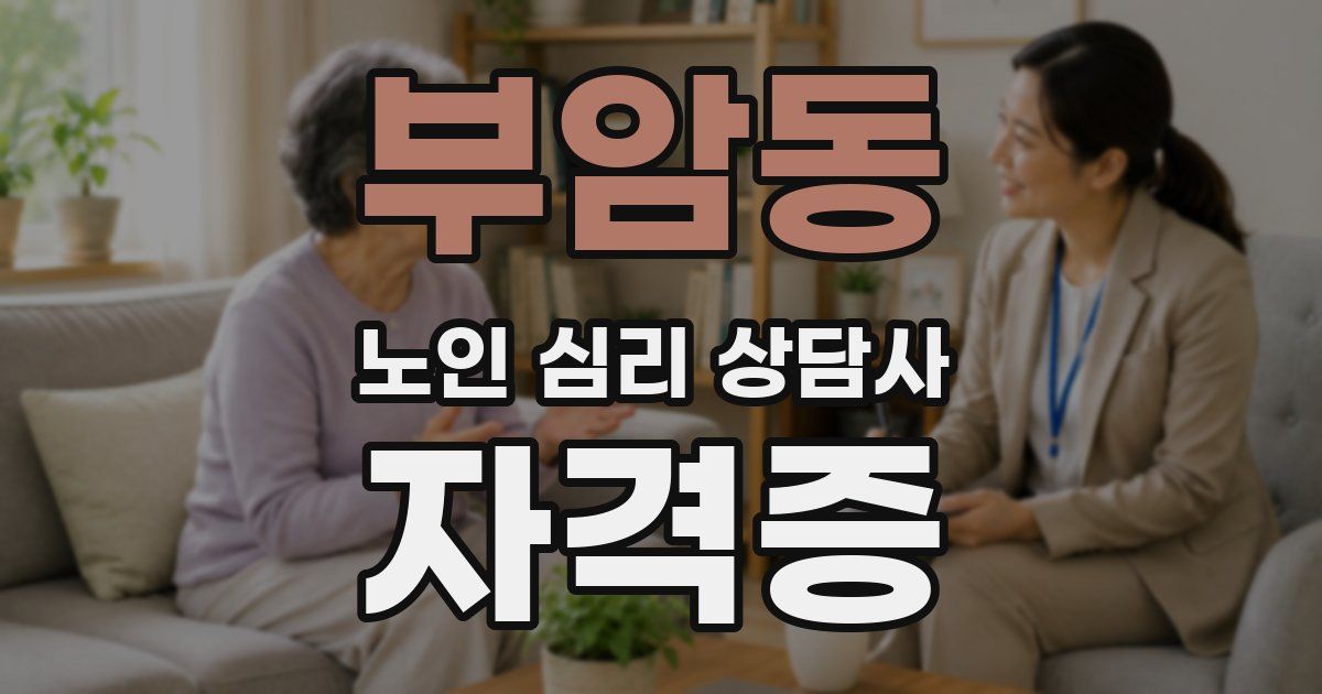 부암동 노인 심리 상담사 자격증