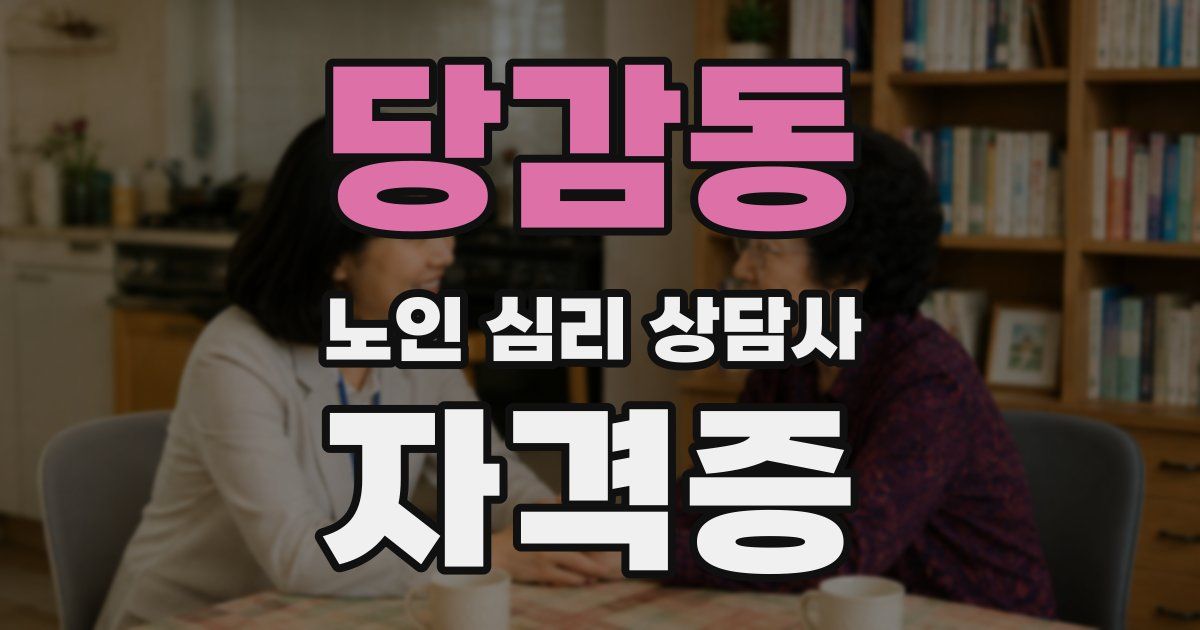 당감동 노인 심리 상담사 자격증