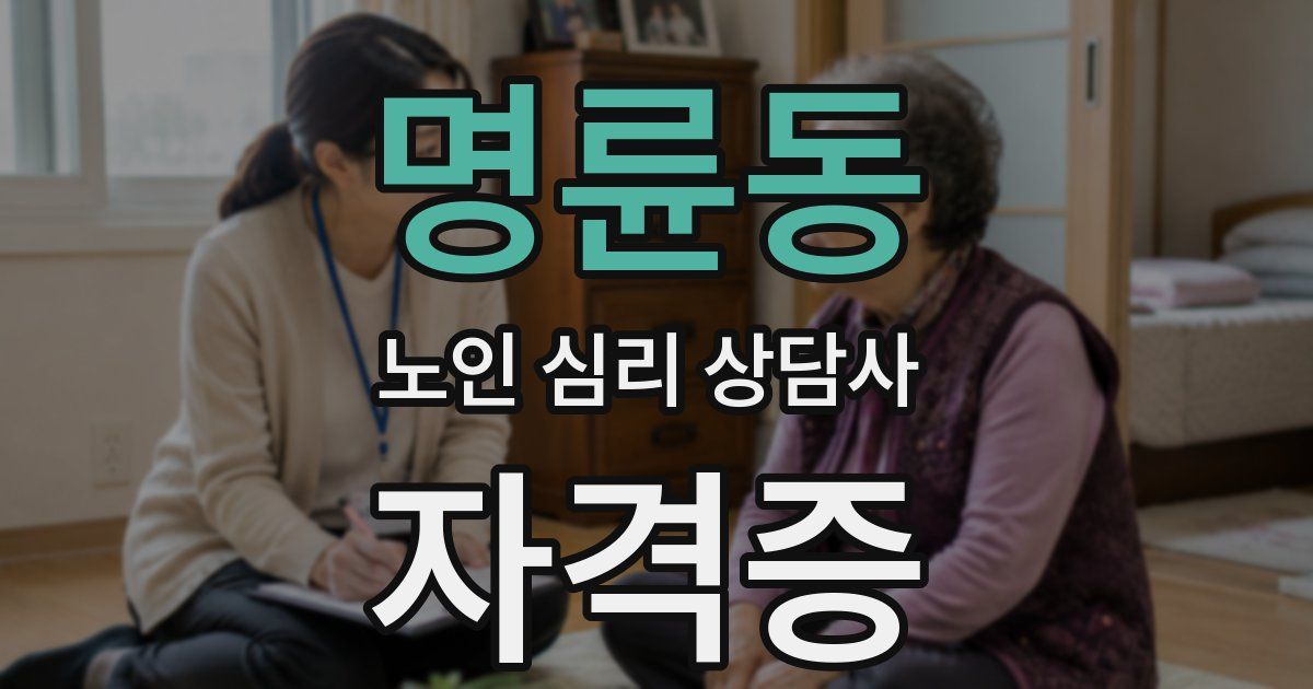 명륜동 노인 심리 상담사 자격증