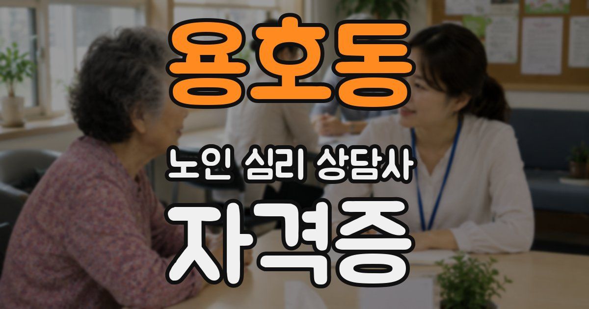 용호동 노인 심리 상담사 자격증