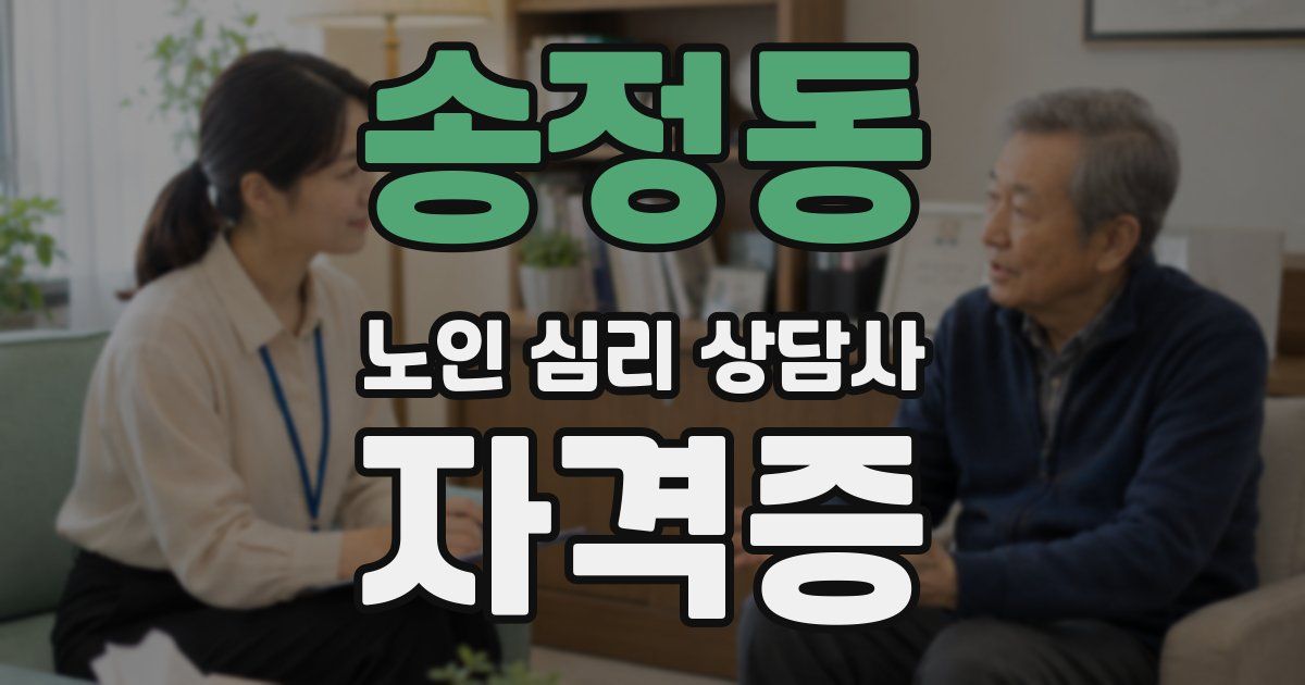 송정동 노인 심리 상담사 자격증