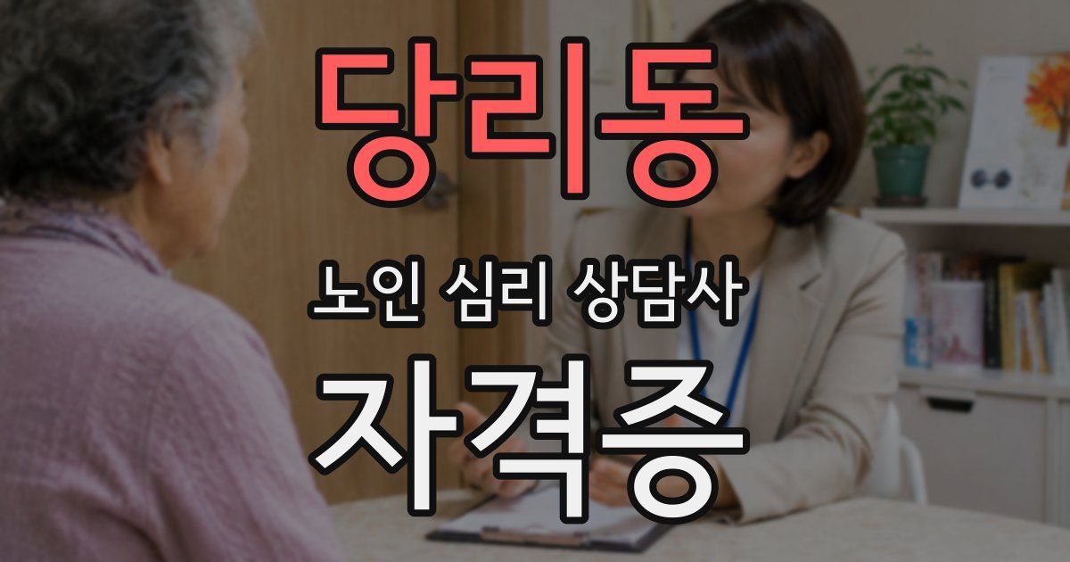 당리동 노인 심리 상담사 자격증