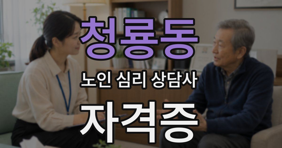 청룡동 노인 심리 상담사 자격증