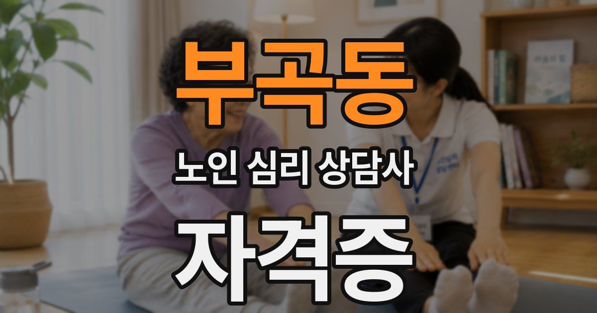 부곡동 노인 심리 상담사 자격증