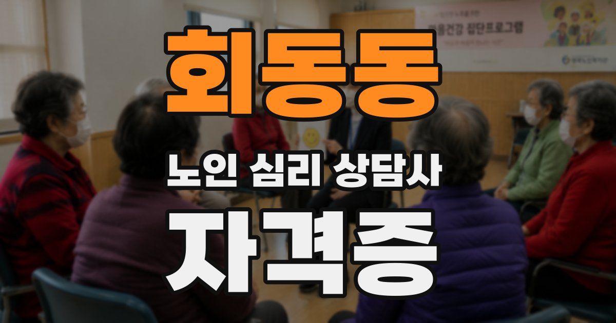 회동동 노인 심리 상담사 자격증