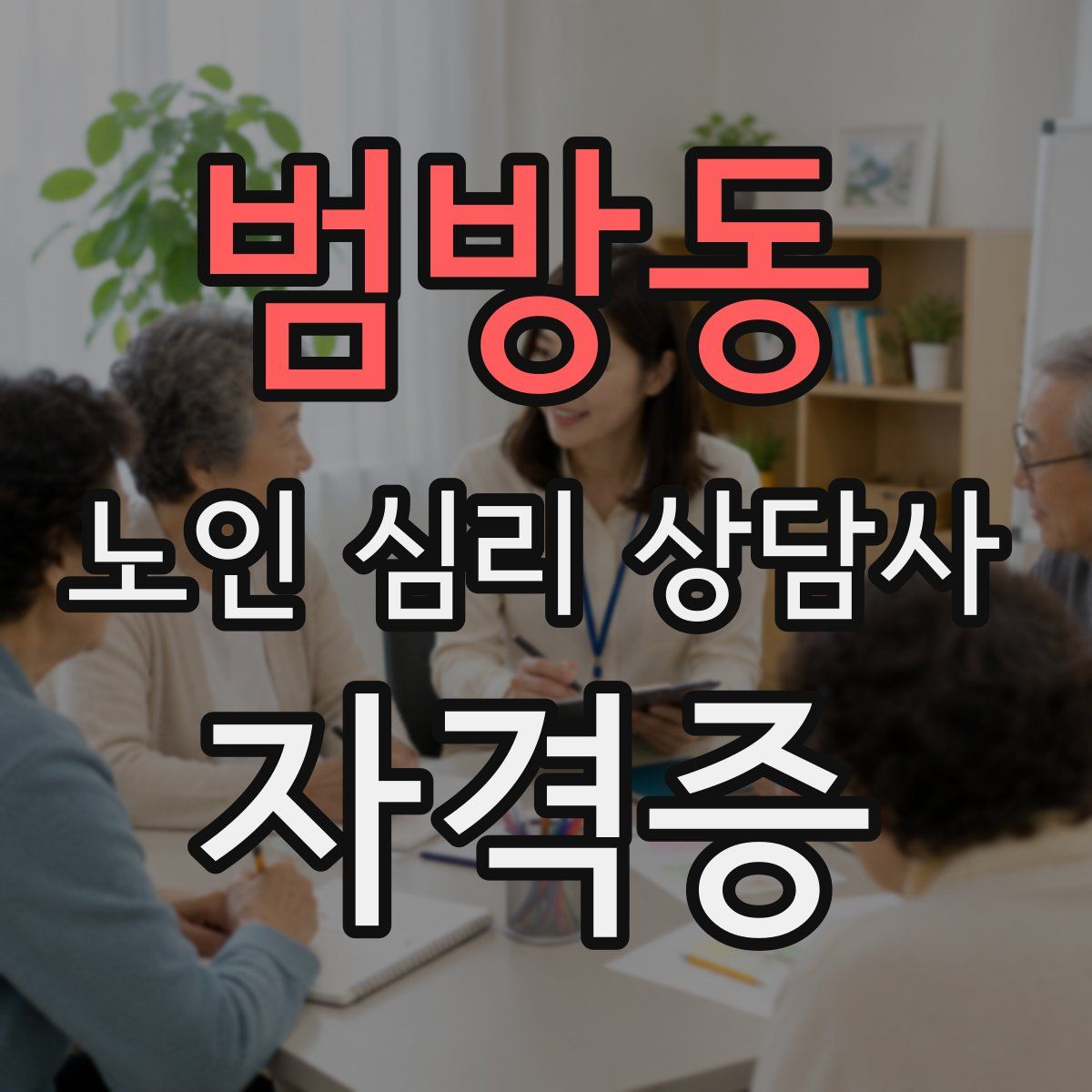 범방동 노인 심리 상담사 자격증