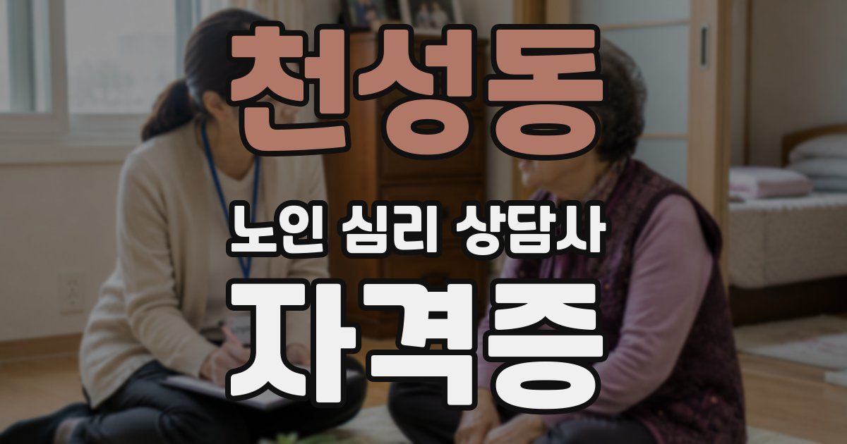 천성동 노인 심리 상담사 자격증