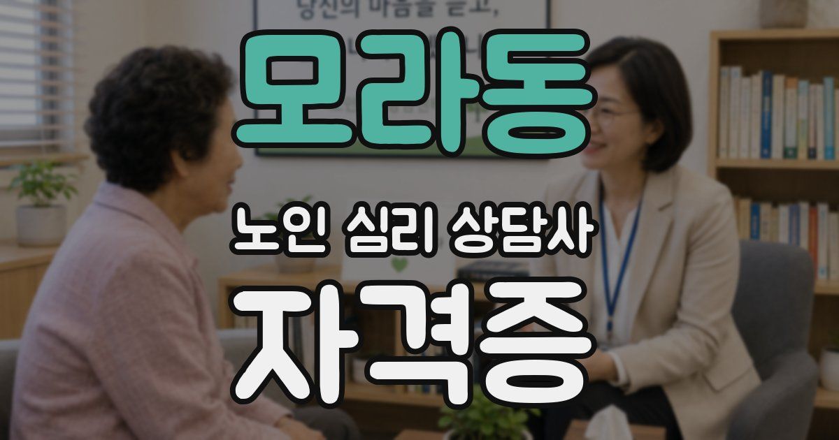 모라동 노인 심리 상담사 자격증