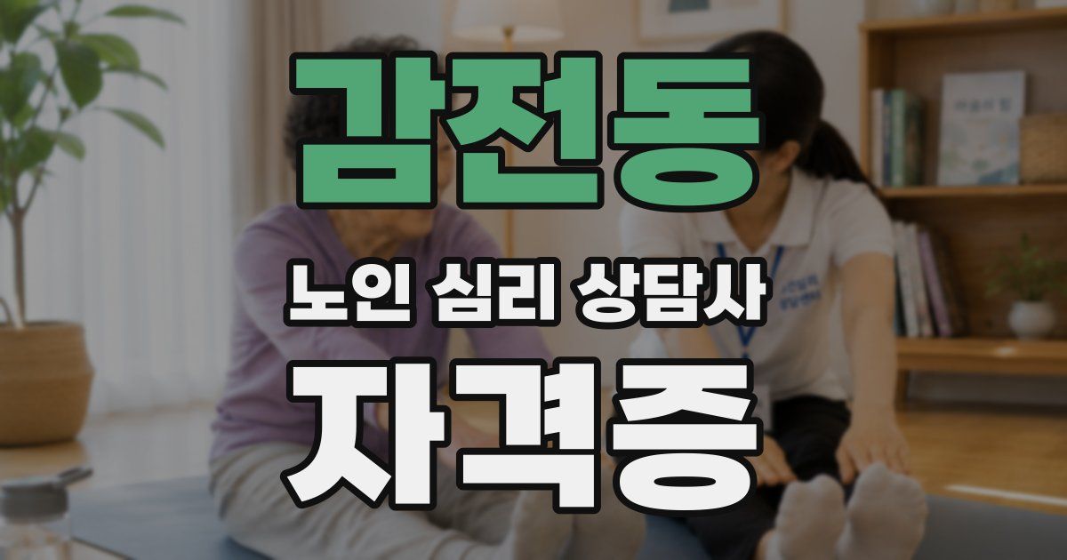 감전동 노인 심리 상담사 자격증