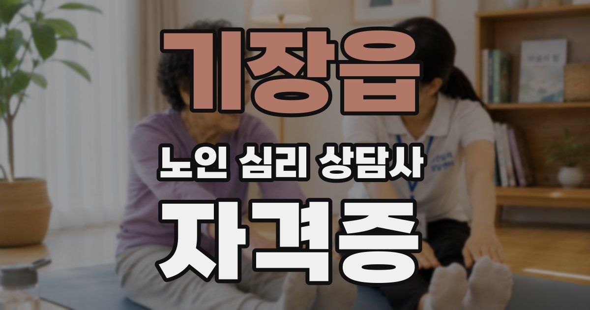 기장읍 노인 심리 상담사 자격증