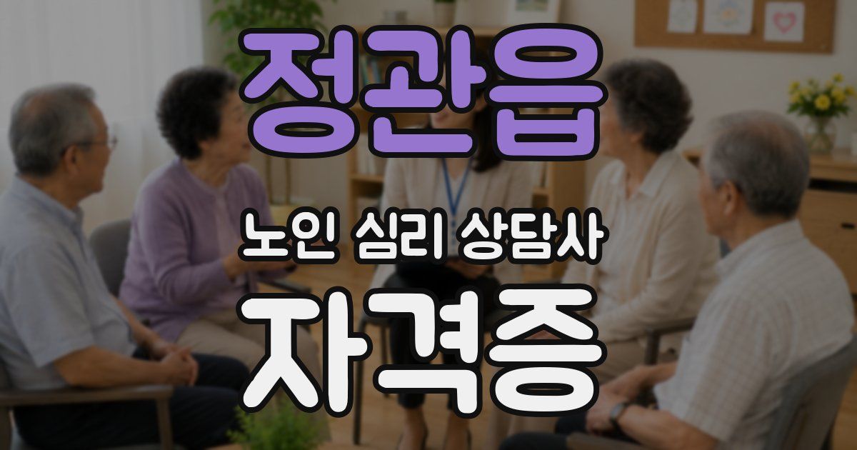 정관읍 노인 심리 상담사 자격증