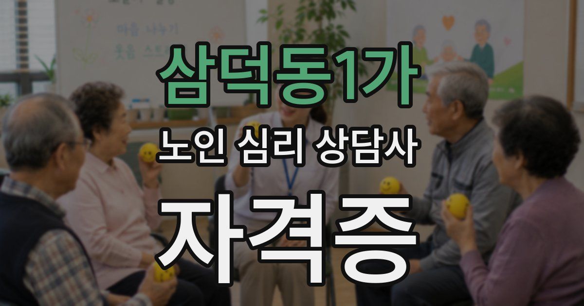 삼덕동1가 노인 심리 상담사 자격증
