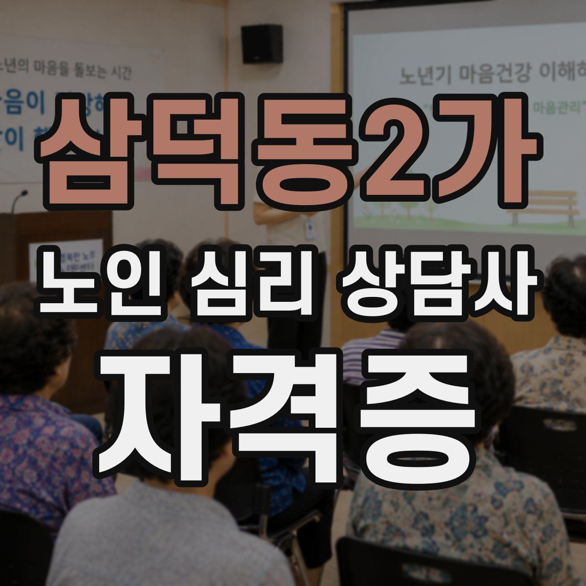 삼덕동2가 노인 심리 상담사 자격증