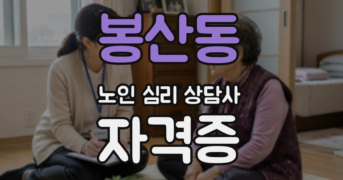 봉산동 노인 심리 상담사 자격증