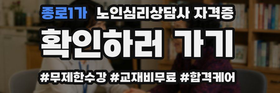 종로1가 노인 심리 상담사 자격증