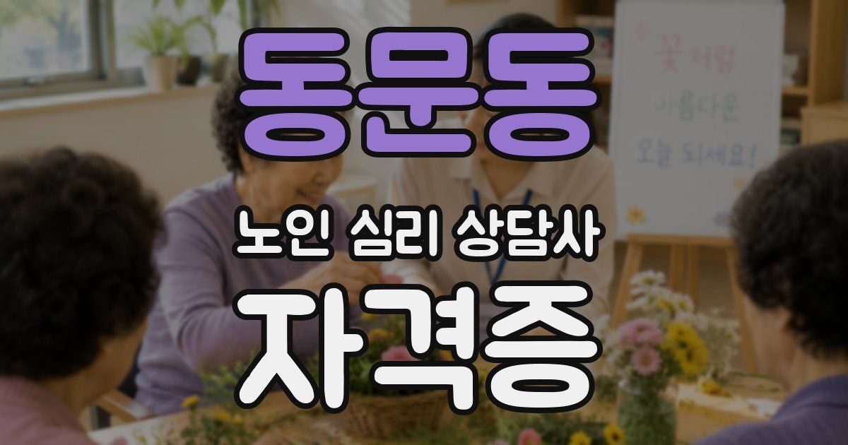 동문동 노인 심리 상담사 자격증