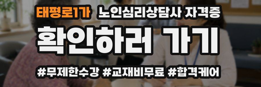태평로1가 노인 심리 상담사 자격증