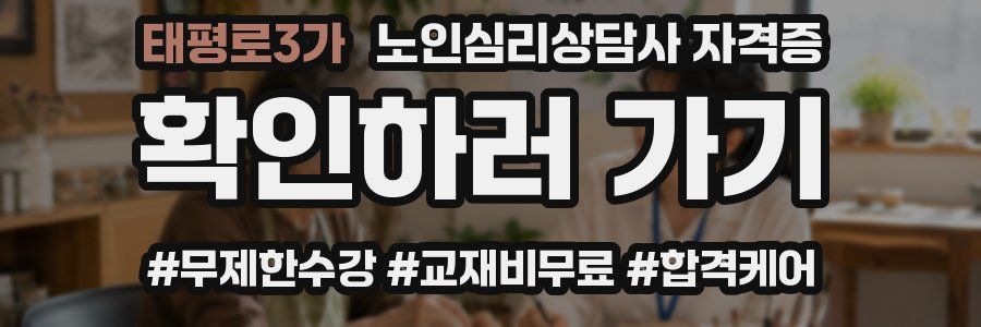 태평로3가 노인 심리 상담사 자격증