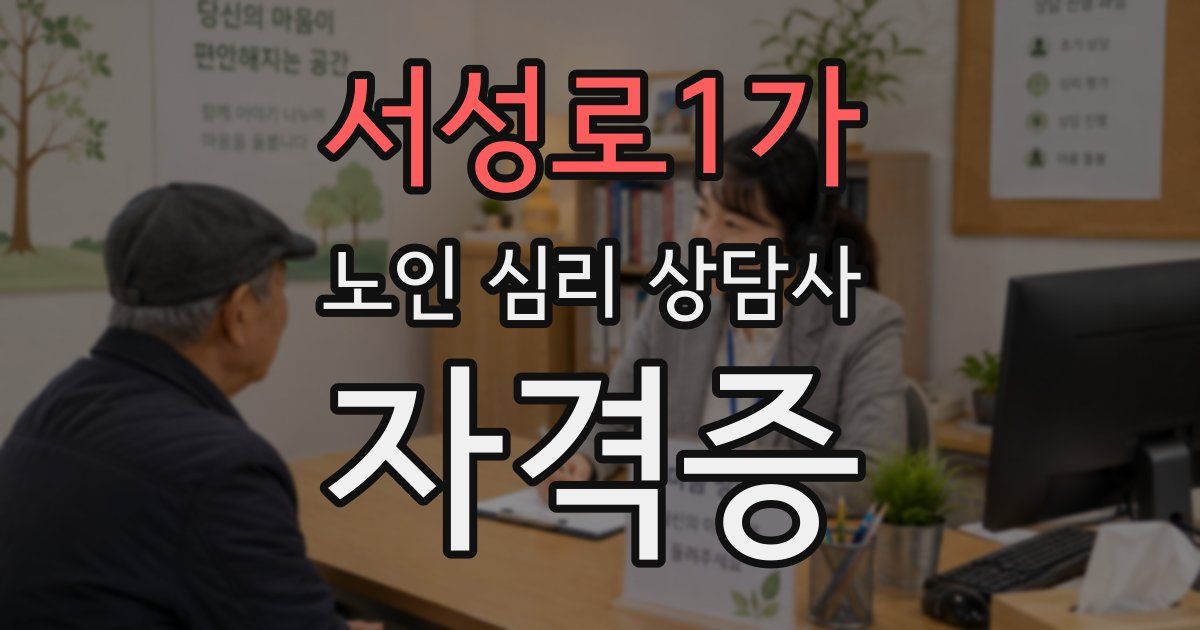 서성로1가 노인 심리 상담사 자격증