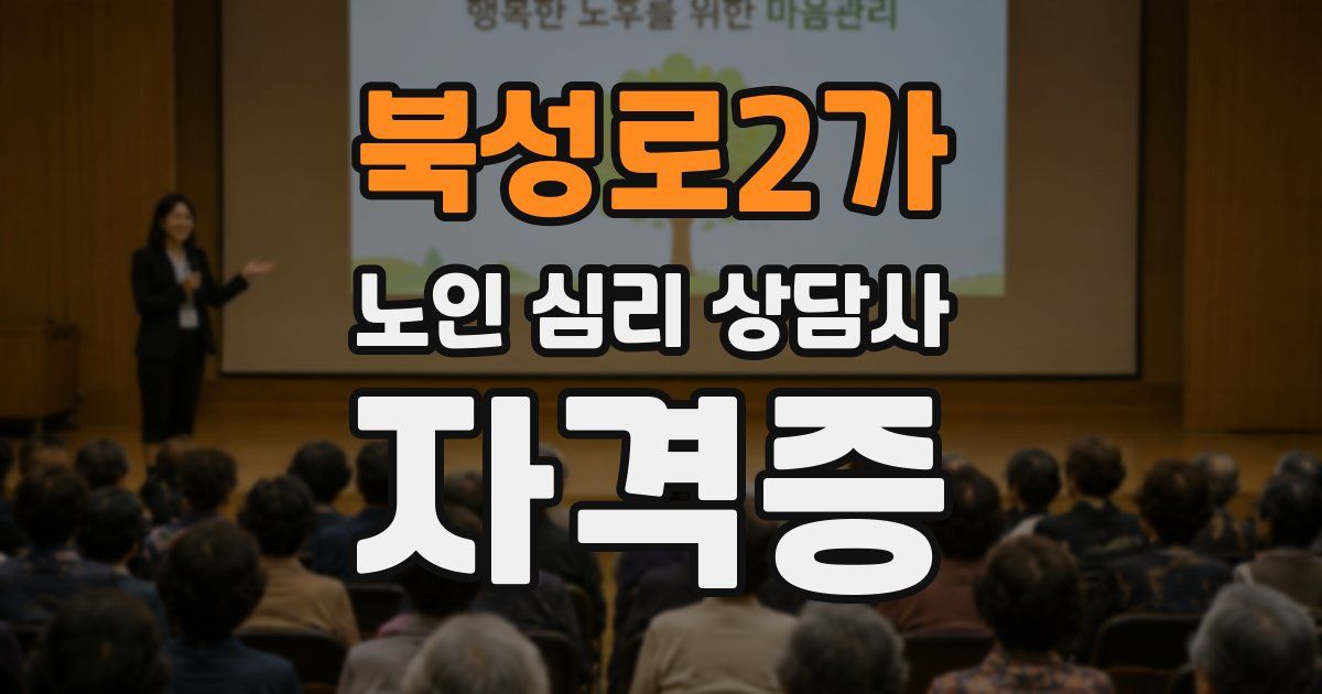 북성로2가 노인 심리 상담사 자격증