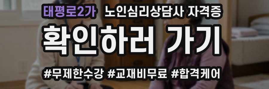 태평로2가 노인 심리 상담사 자격증