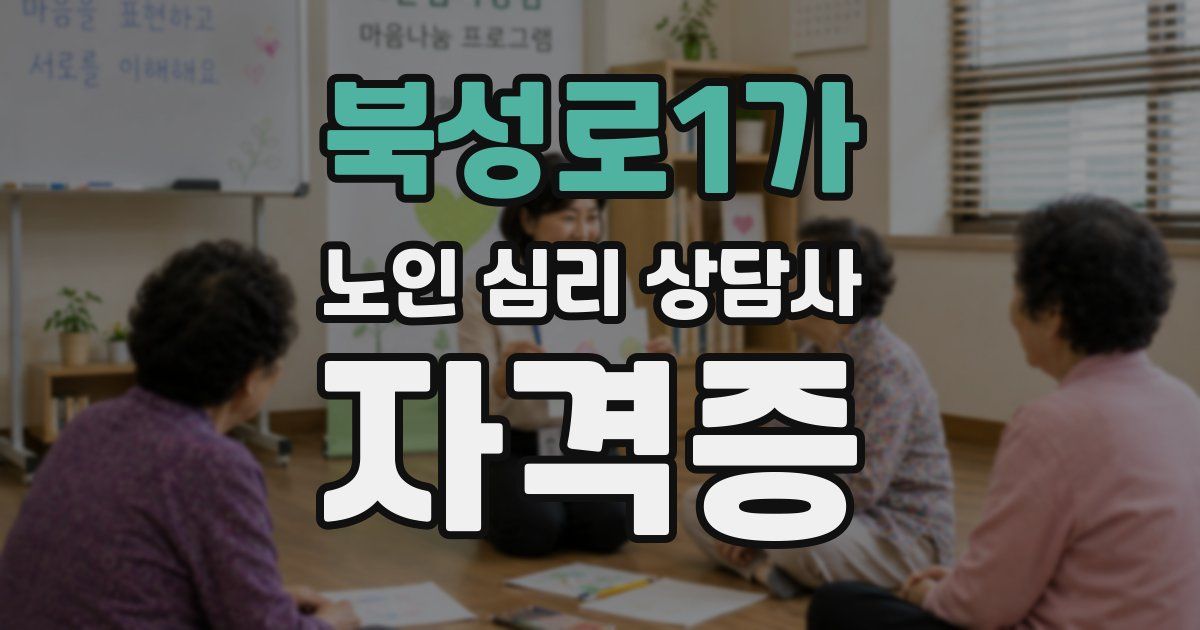 북성로1가 노인 심리 상담사 자격증