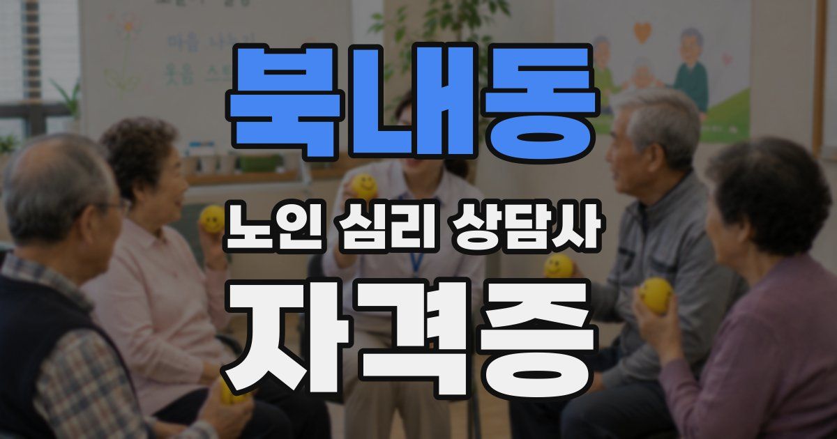 북내동 노인 심리 상담사 자격증