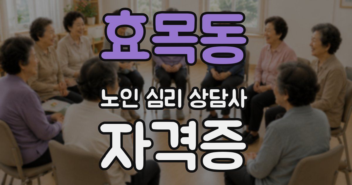 효목동 노인 심리 상담사 자격증