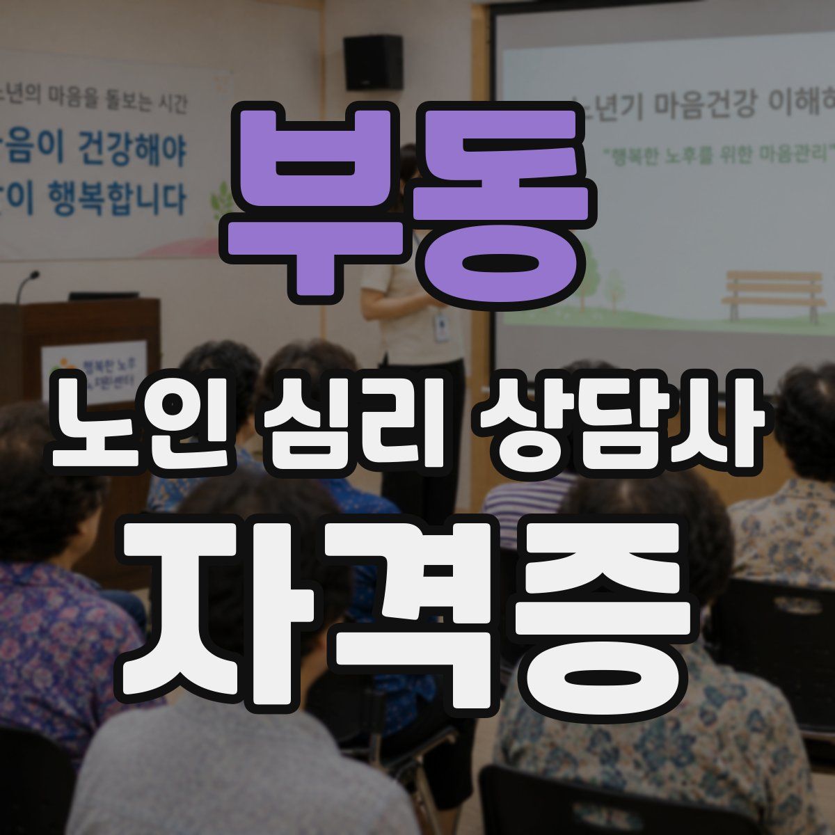 부동 노인 심리 상담사 자격증