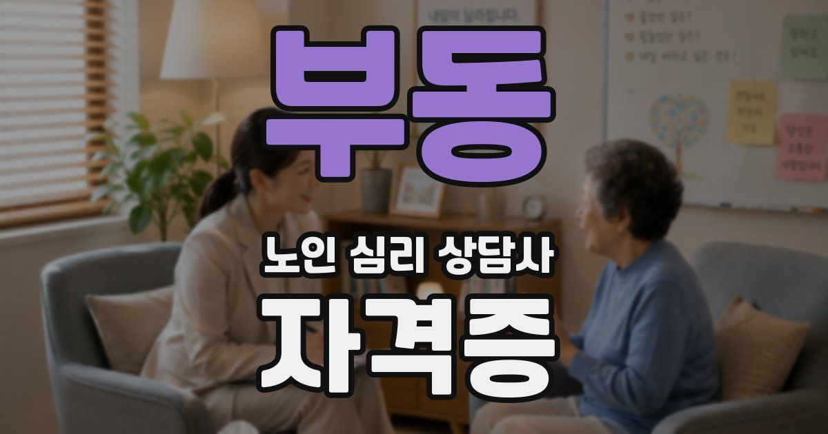 부동 노인 심리 상담사 자격증