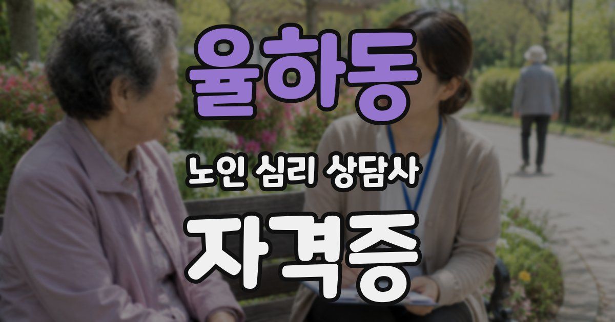 율하동 노인 심리 상담사 자격증
