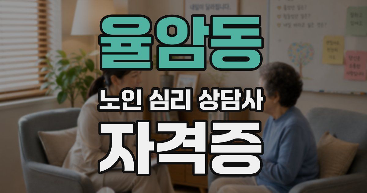 율암동 노인 심리 상담사 자격증