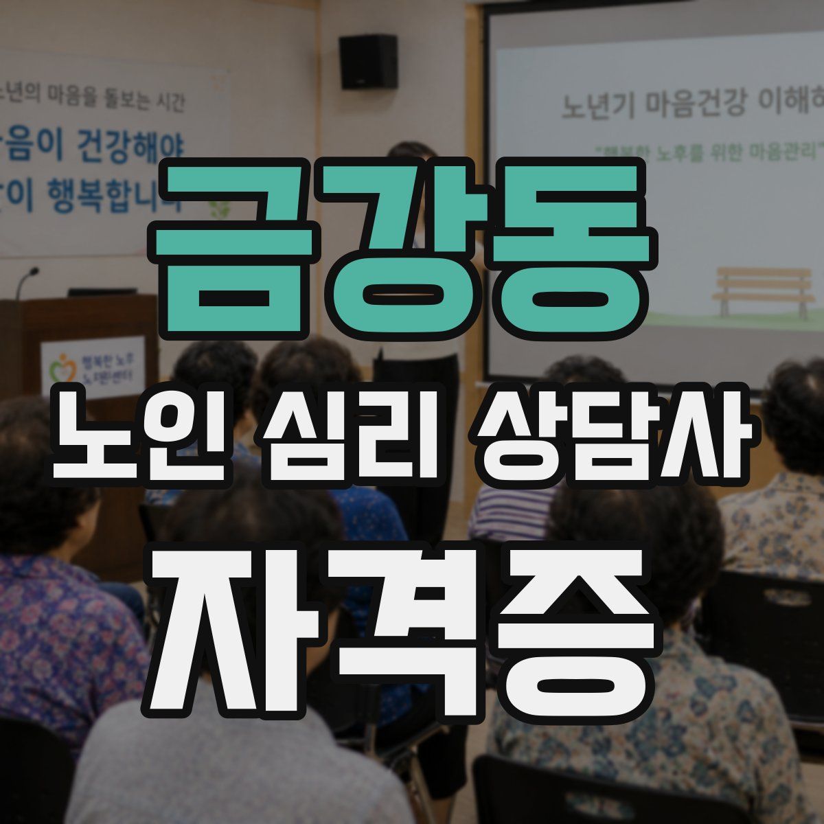 금강동 노인 심리 상담사 자격증