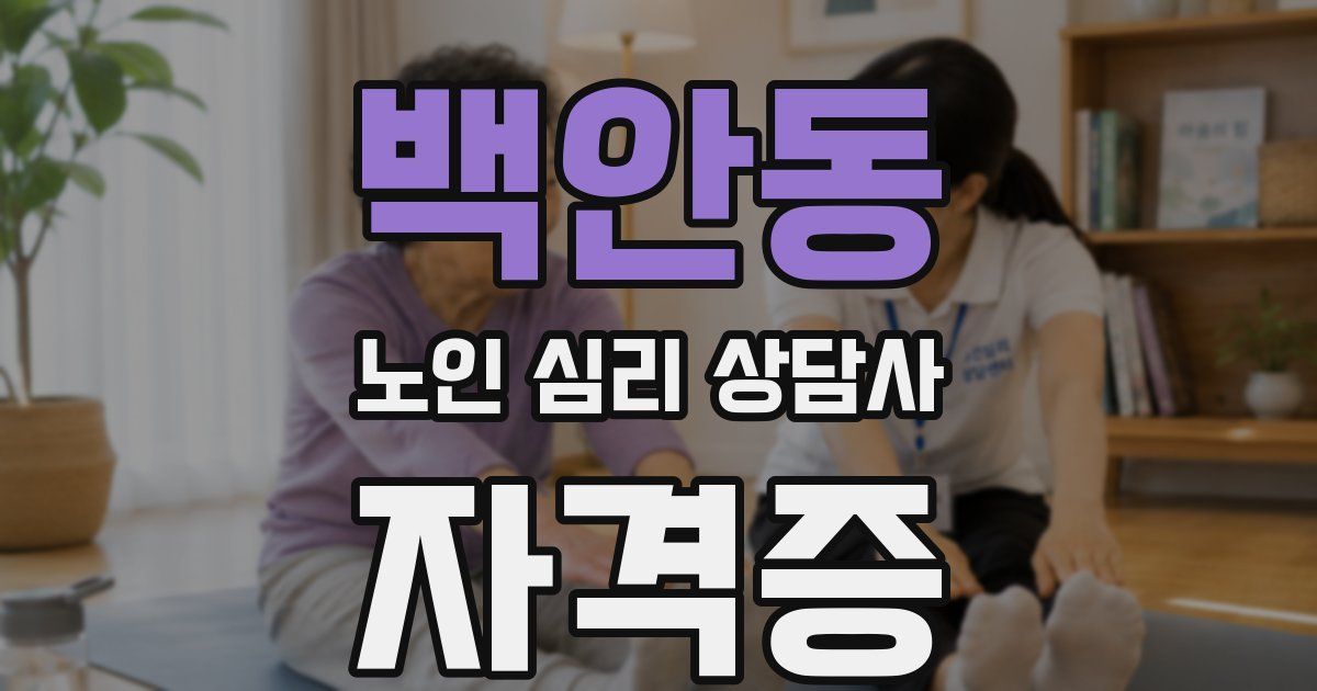 백안동 노인 심리 상담사 자격증