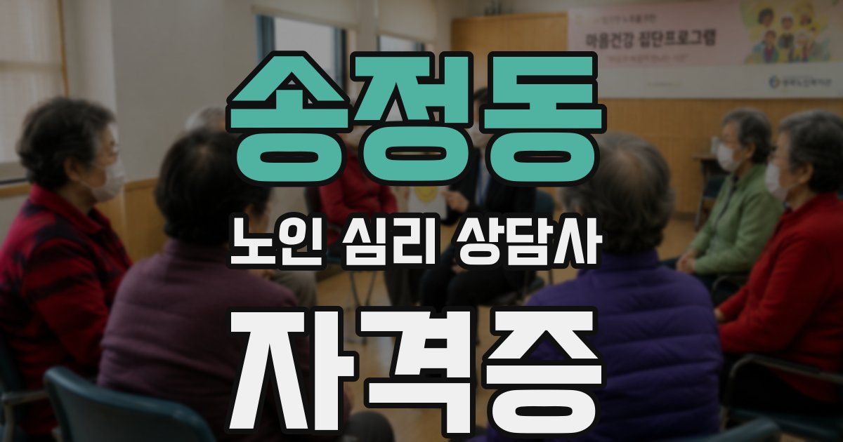 송정동 노인 심리 상담사 자격증