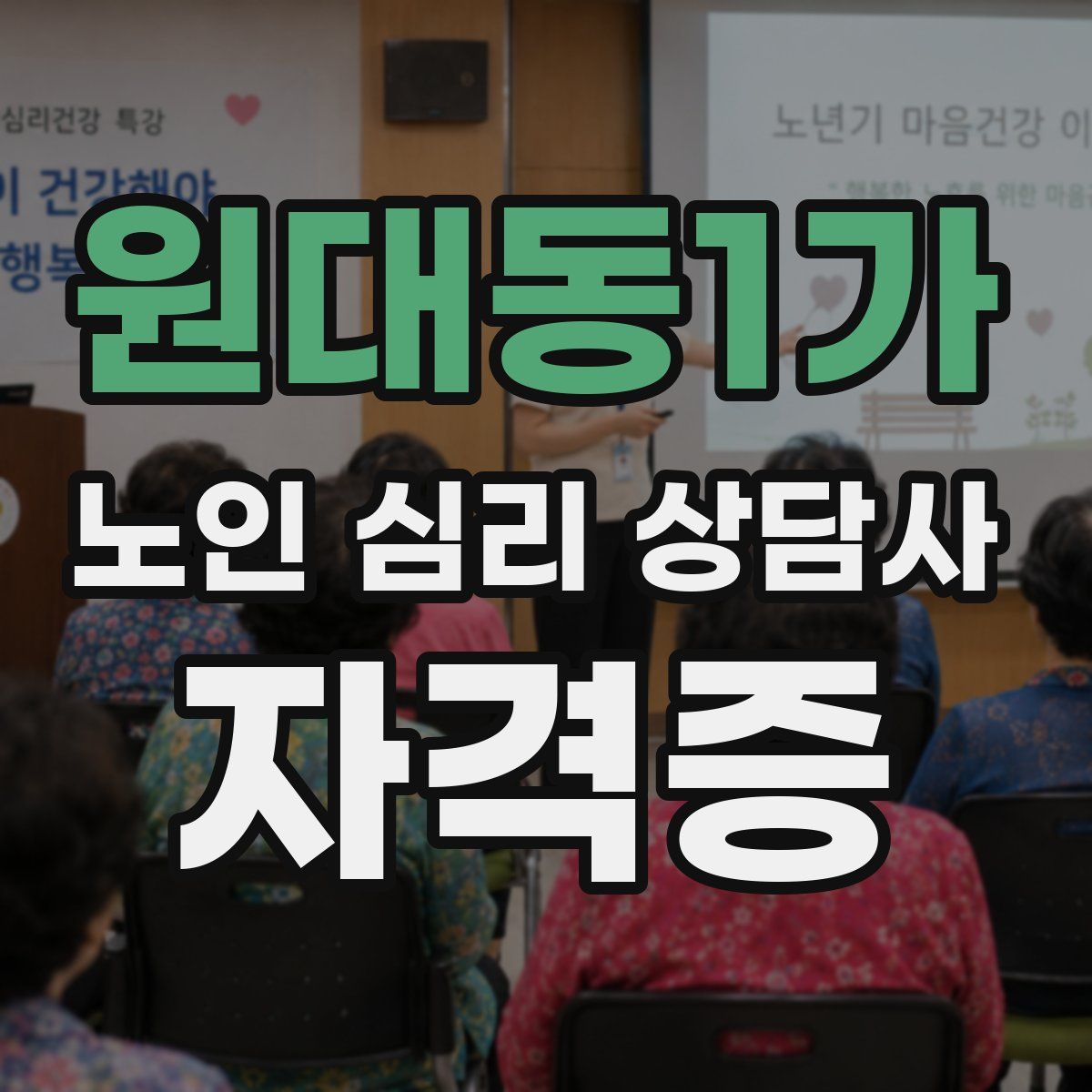 원대동1가 노인 심리 상담사 자격증