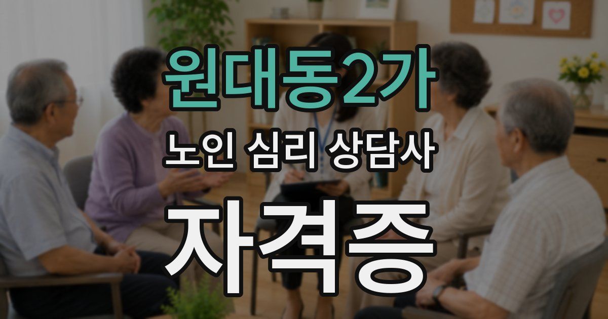 원대동2가 노인 심리 상담사 자격증