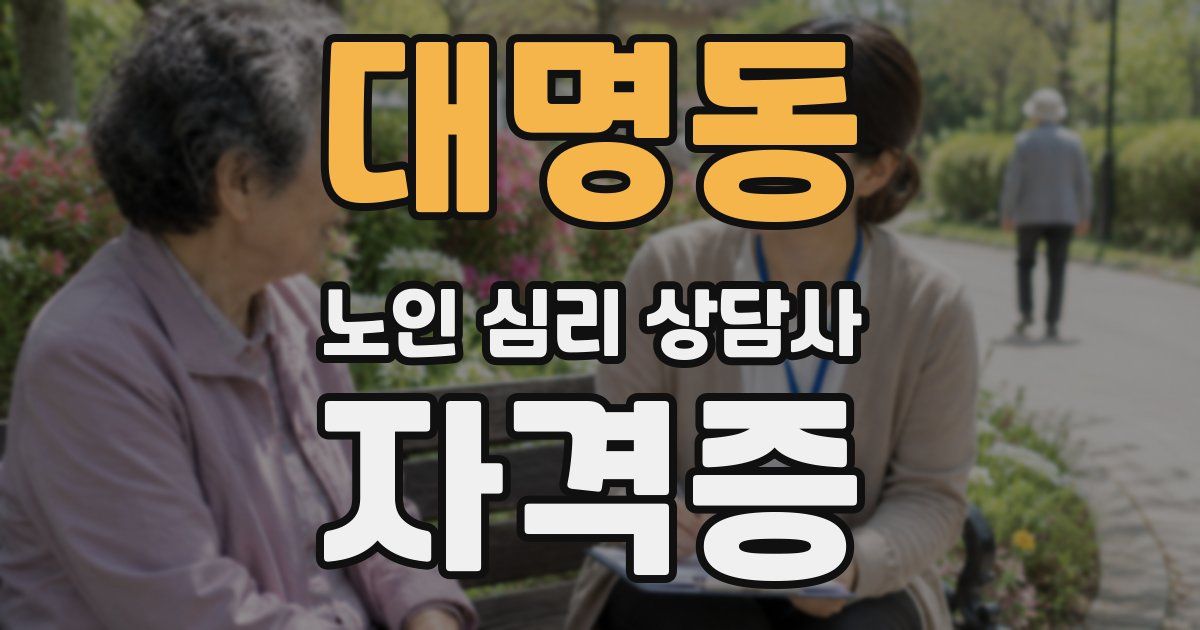 대명동 노인 심리 상담사 자격증