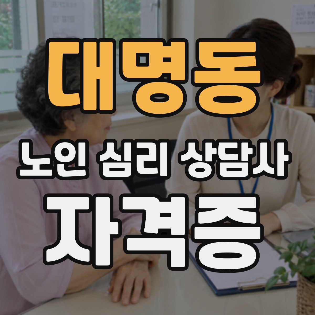 대명동 노인 심리 상담사 자격증