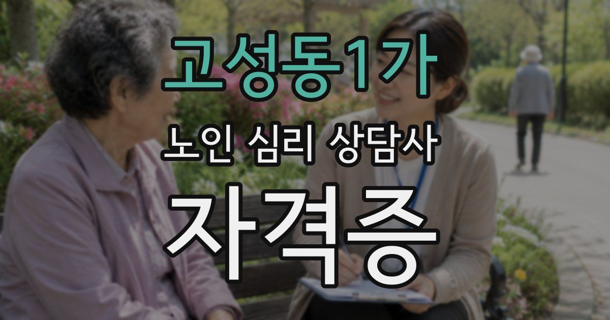 고성동1가 노인 심리 상담사 자격증