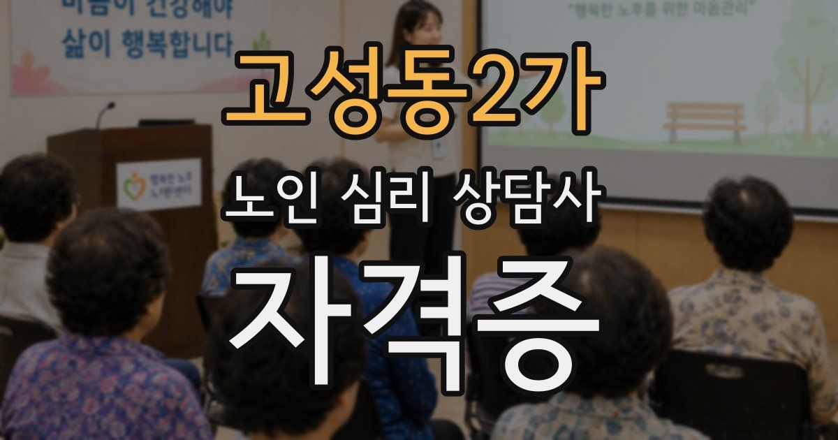 고성동2가 노인 심리 상담사 자격증